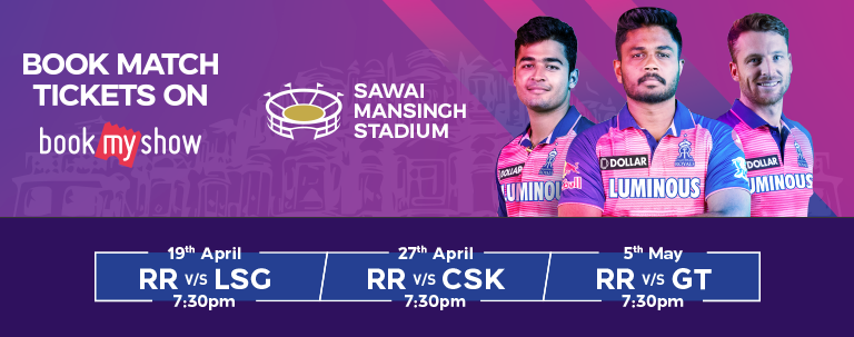 Book Online Rajasthan Royals (RR) Match Ticket of Sawai Mansingh Stadium, Jaipur, Rajasthan